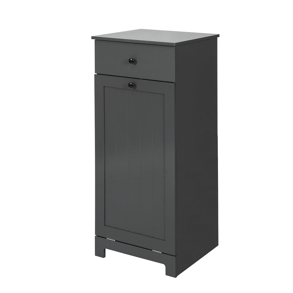 Haotian BZR21-DG, Grey Tilt-Out Laundry Sorter Cabinet, Bathroom Laundry Cabinet with Basket and Drawer, Bathroom Image 2