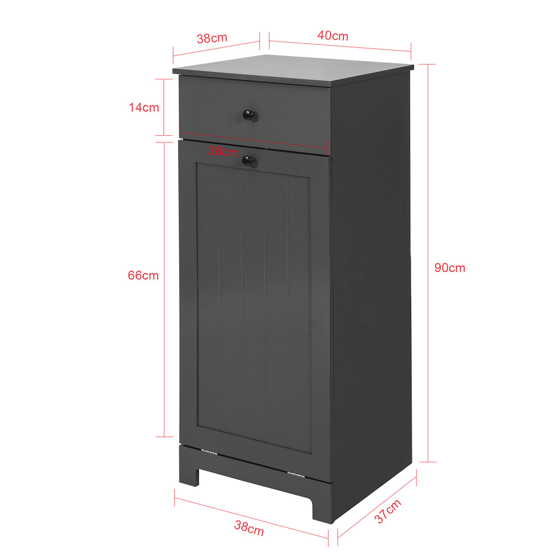Haotian BZR21-DG, Grey Tilt-Out Laundry Sorter Cabinet, Bathroom Laundry Cabinet with Basket and Drawer, Bathroom Image 3