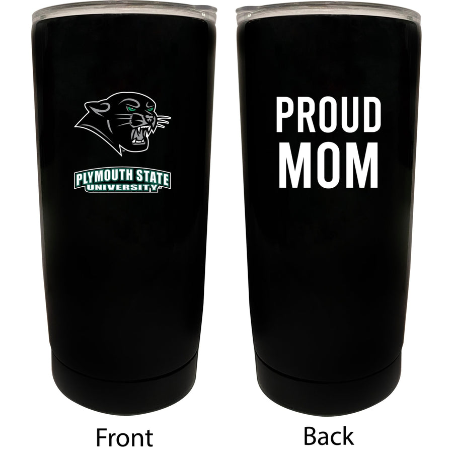 Plymouth State University NCAA Insulated Tumbler - 16oz Stainless Steel Travel Mug Proud Mom Design Black Image 1