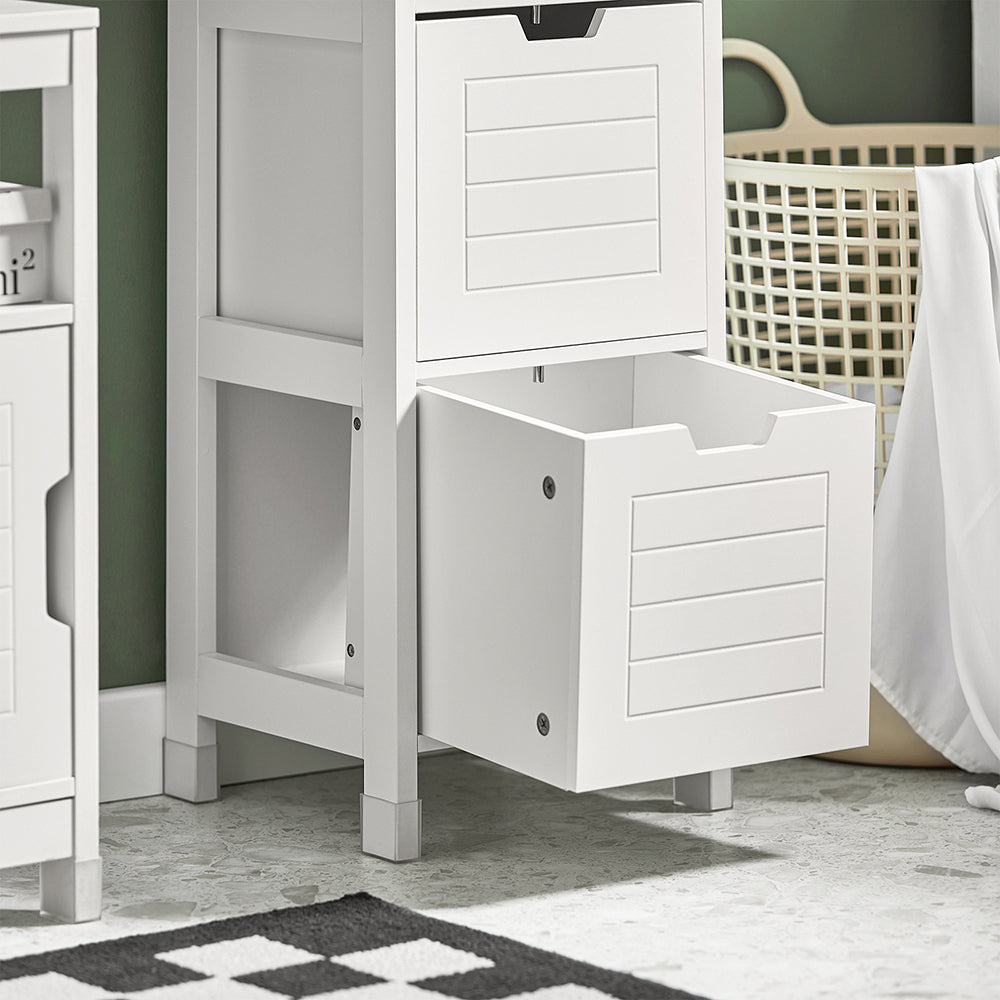 Haotian FRG126-W White Bathroom Storage Cabinet Floor Standing Tall 57in Image 6