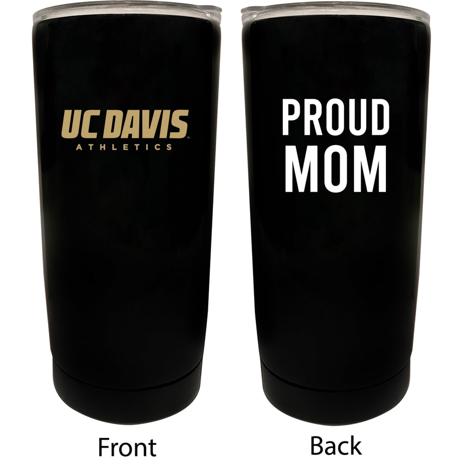 UC Davis Aggies NCAA Insulated Tumbler - 16oz Stainless Steel Travel Mug Proud Mom Design Black Image 1