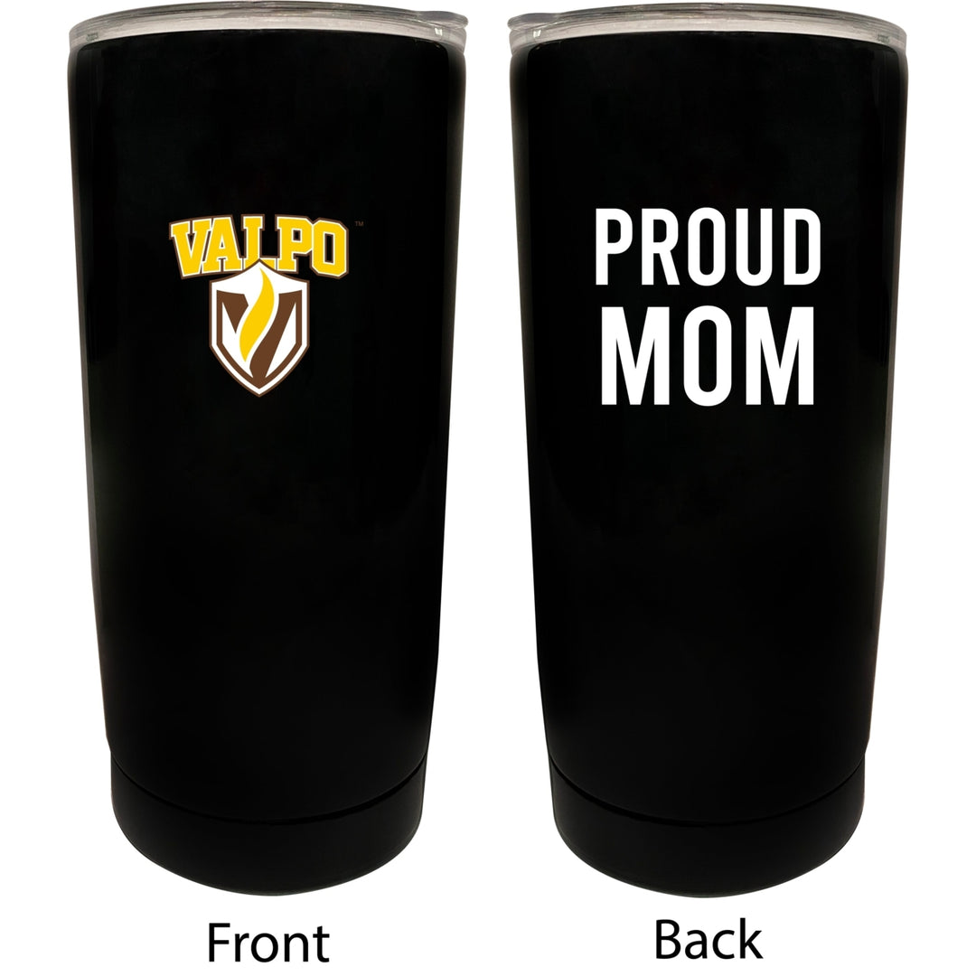 Valparaiso University NCAA Insulated Tumbler - 16oz Stainless Steel Travel Mug Proud Mom Design Black Image 1