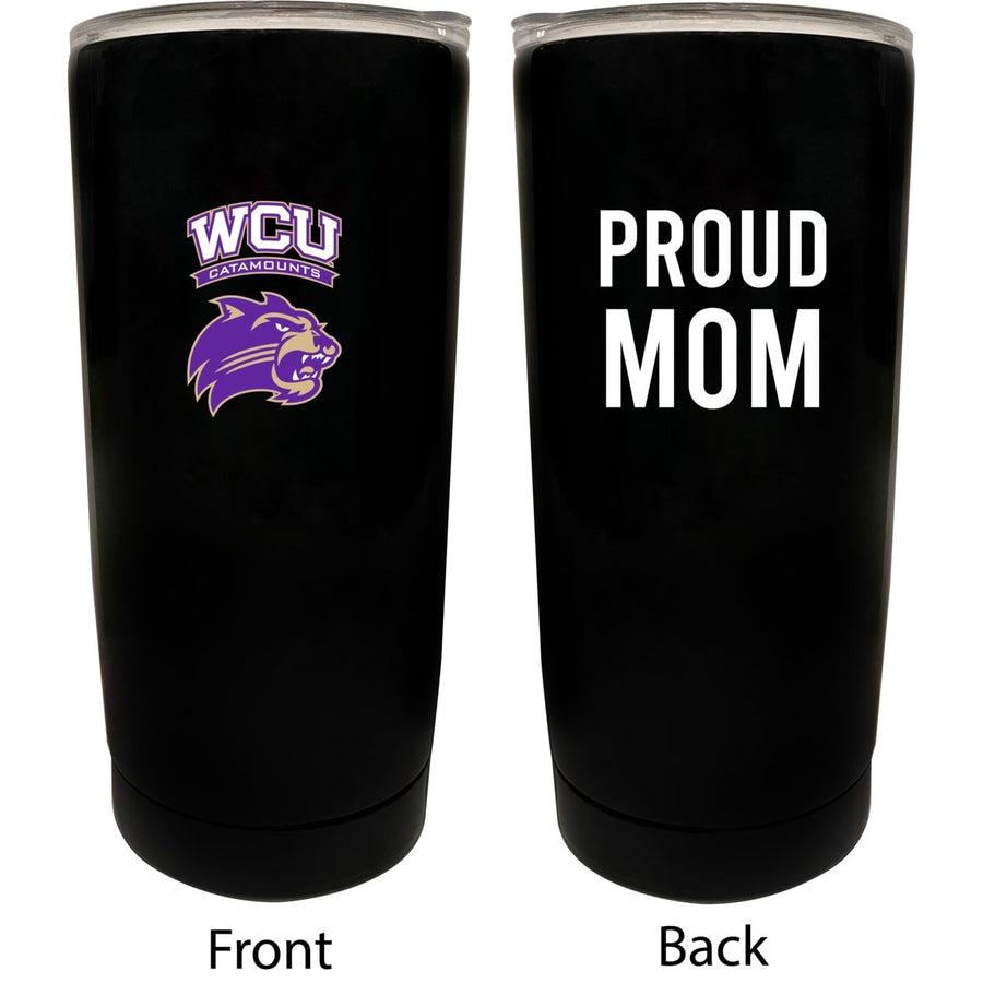 Western Carolina University NCAA Insulated Tumbler - 16oz Stainless Steel Travel Mug Proud Mom Design Black Image 1