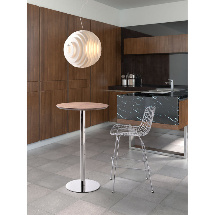 Bergen Bar Table Walnut Finish with Chrome Base Modern Design Home Furniture Image 3