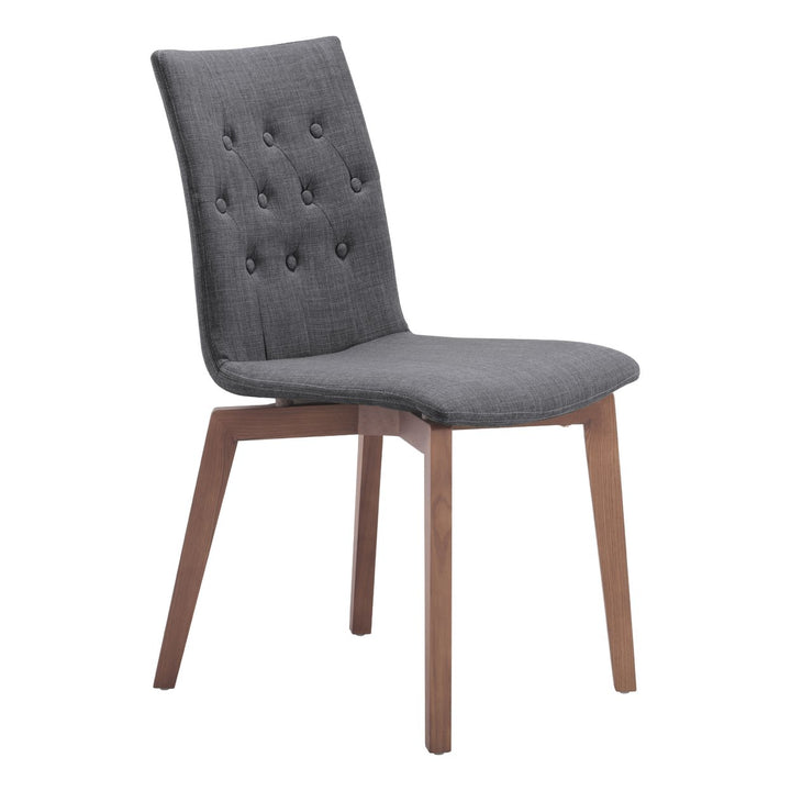 Orebro Dining Chair Set of 2 Tobacco Graphite Pea Fabric Modern Design Image 2