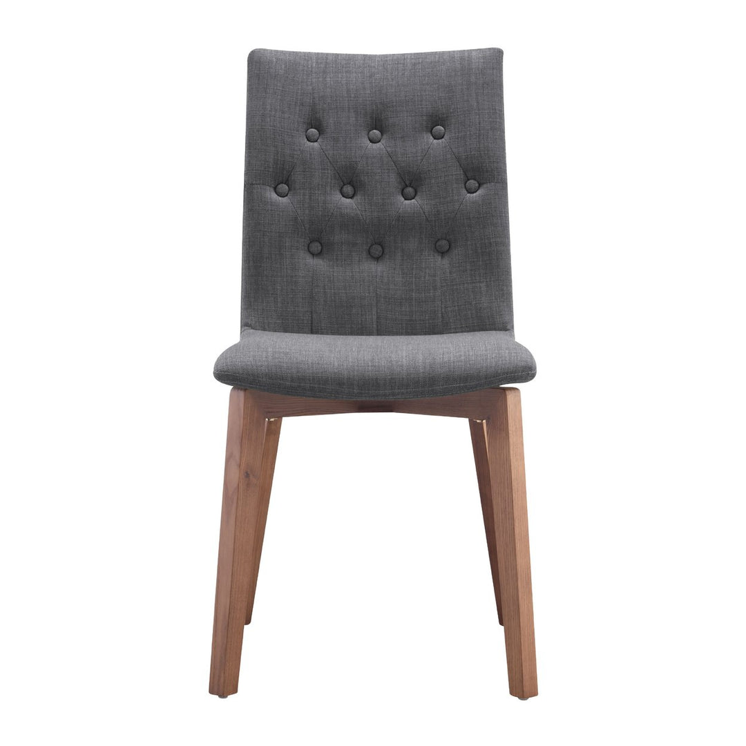 Orebro Dining Chair Set of 2 Tobacco Graphite Pea Fabric Modern Design Image 4