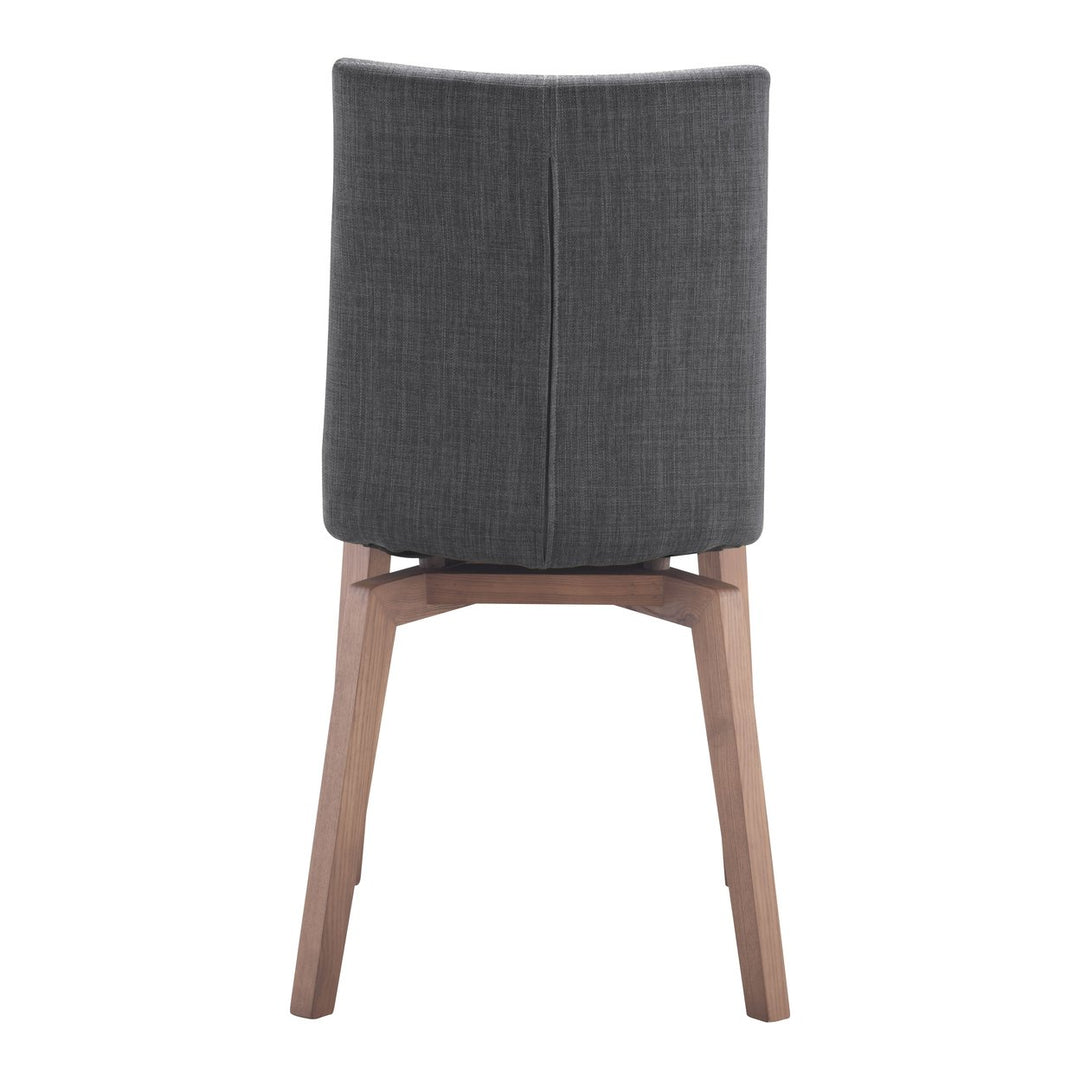 Orebro Dining Chair Set of 2 Tobacco Graphite Pea Fabric Modern Design Image 5