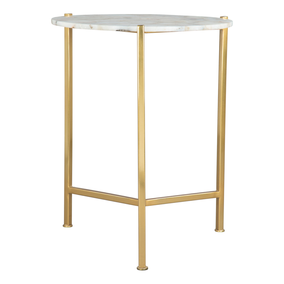 Haru Side Table White and Gold Image 2