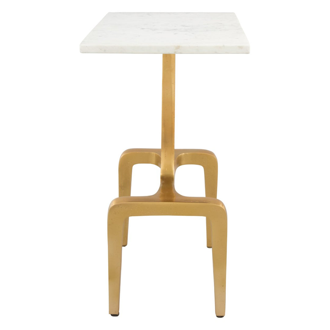 Clement Side Table White and Gold Image 2