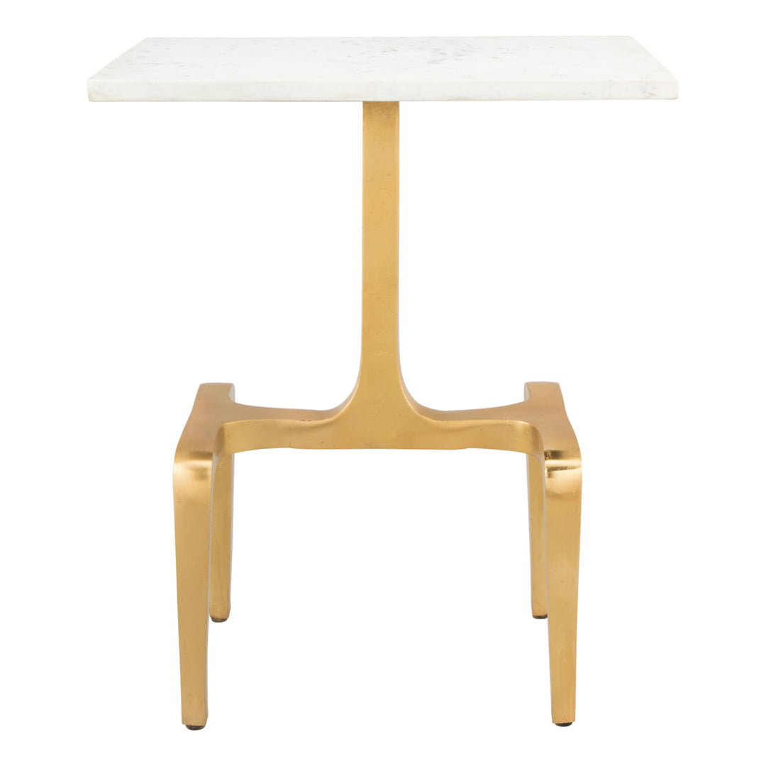 Clement Side Table White and Gold Image 3