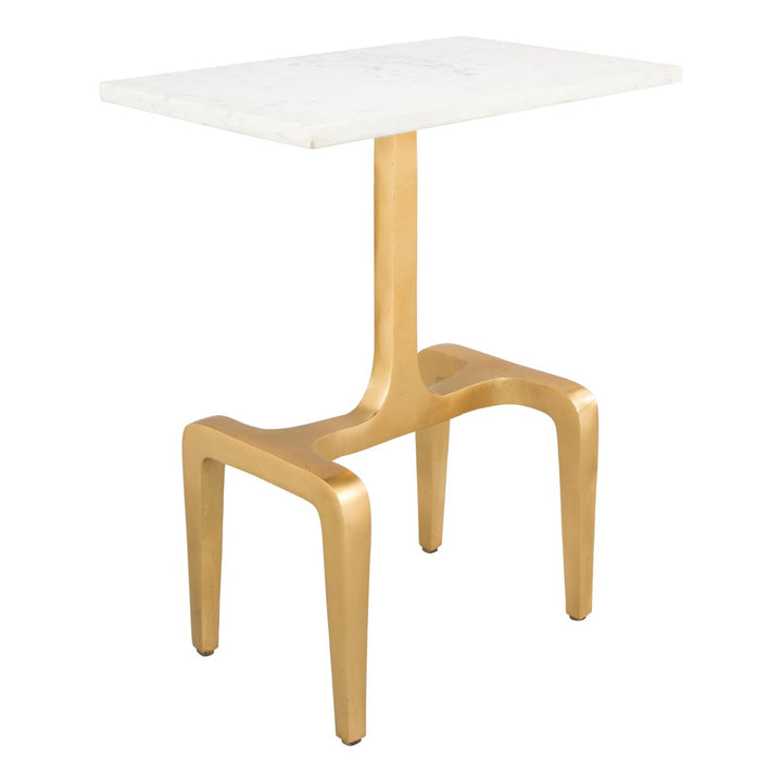 Clement Side Table White and Gold Image 4