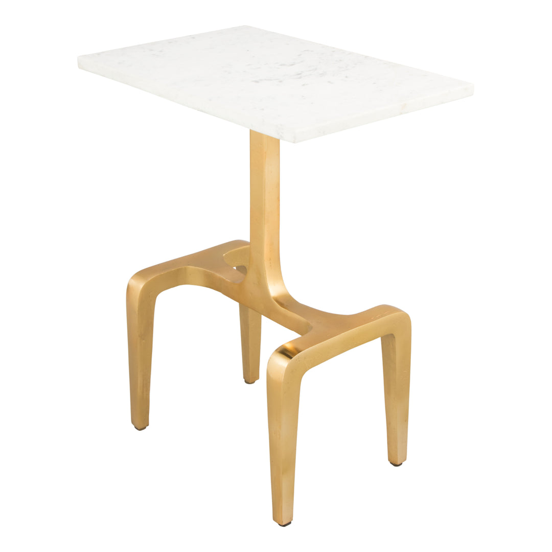Clement Side Table White and Gold Image 5