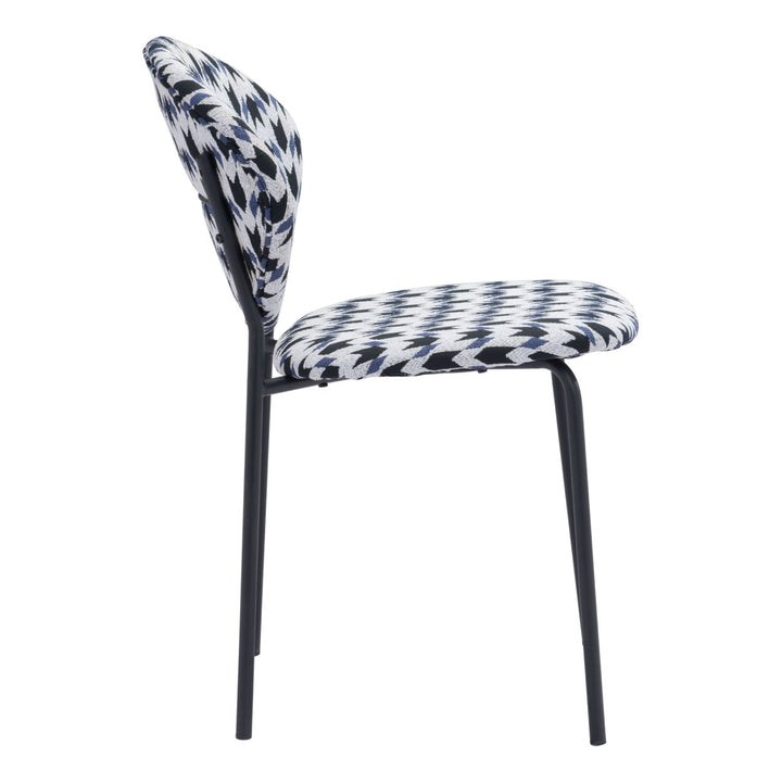 Clyde Dining Chair (Set of 2) Geometric Print and Black Image 2