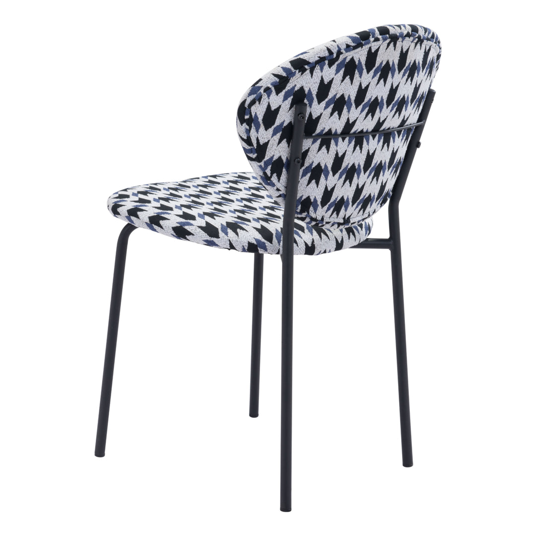 Clyde Dining Chair (Set of 2) Geometric Print and Black Image 5