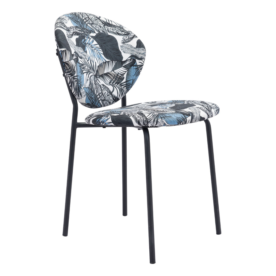 Clyde Dining Chair (Set of 2) Leaf Print and Black Image 1