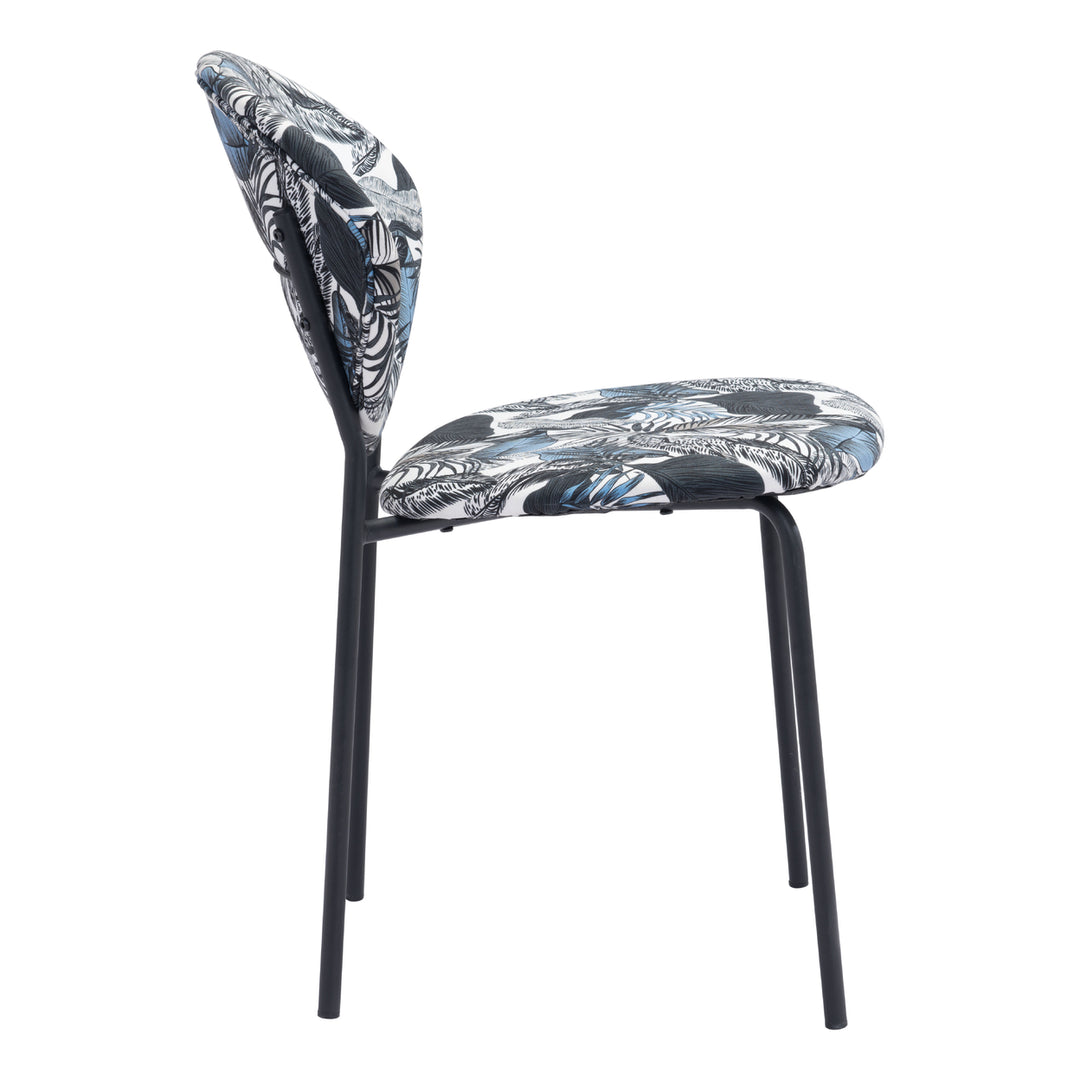 Clyde Dining Chair (Set of 2) Leaf Print and Black Image 2