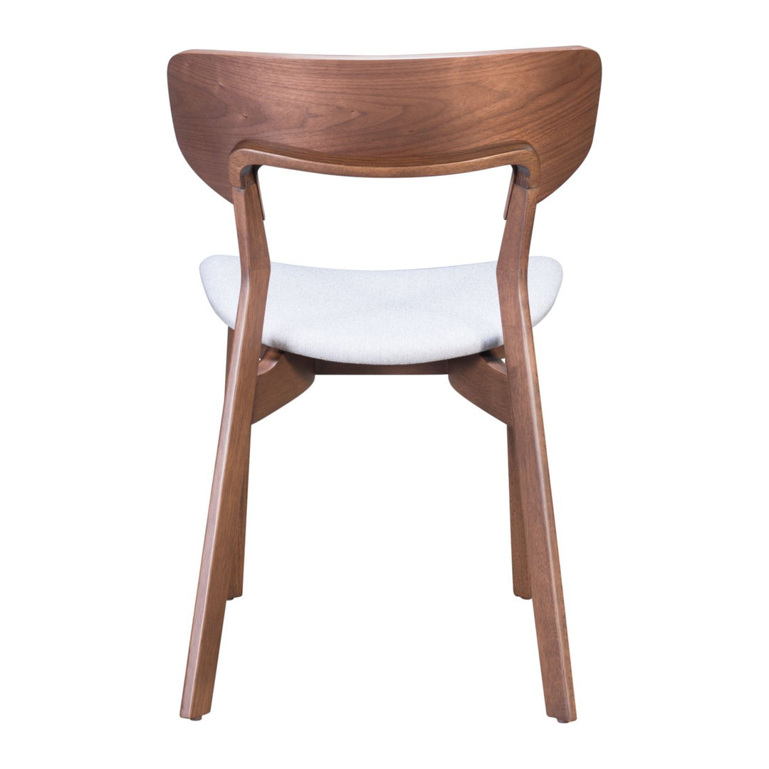 Russell Dining Chair (Set of 2) Walnut and Light Gray Image 4