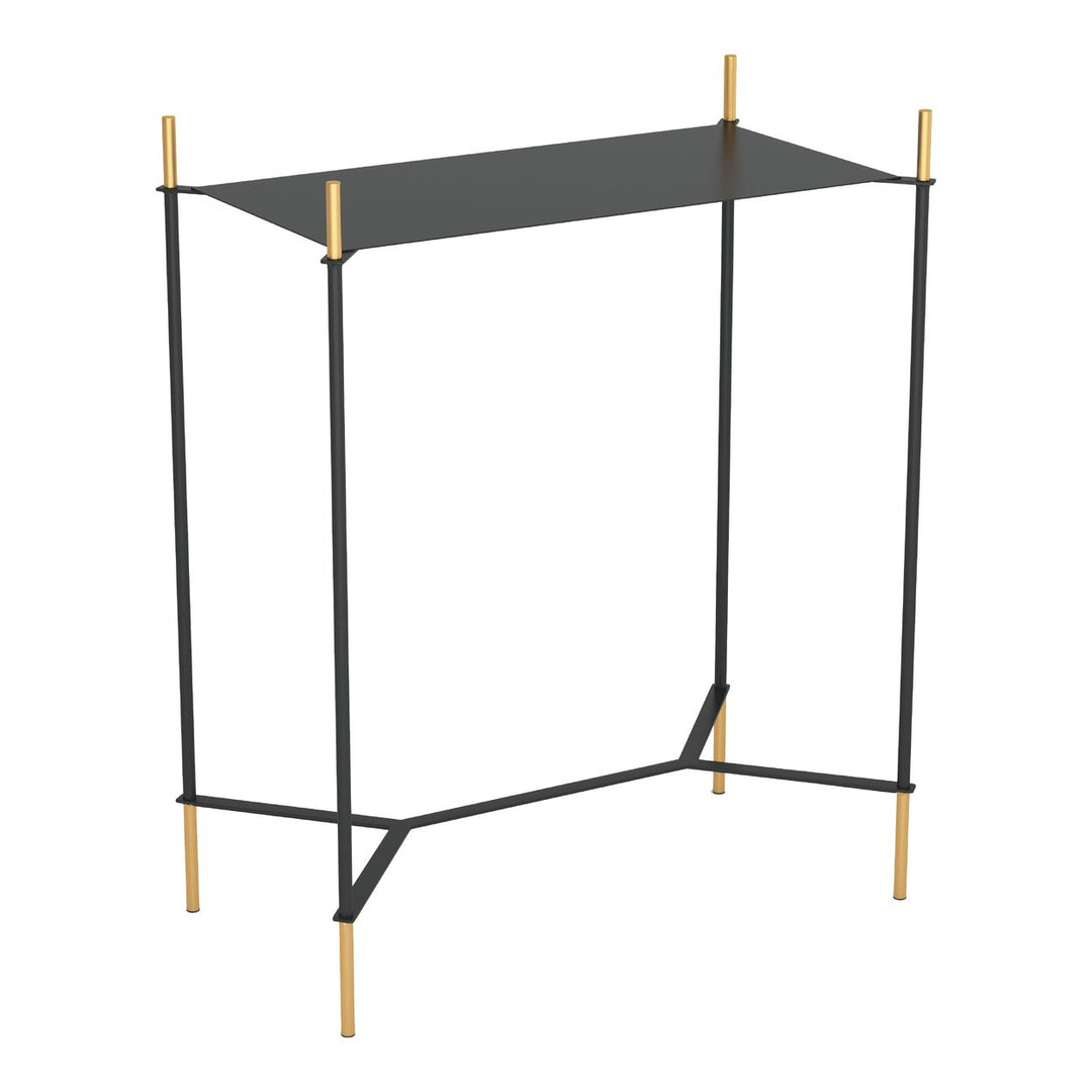 Austin Side Table in Black and Gold Modern Design Storage for Living Room Entryway Image 1