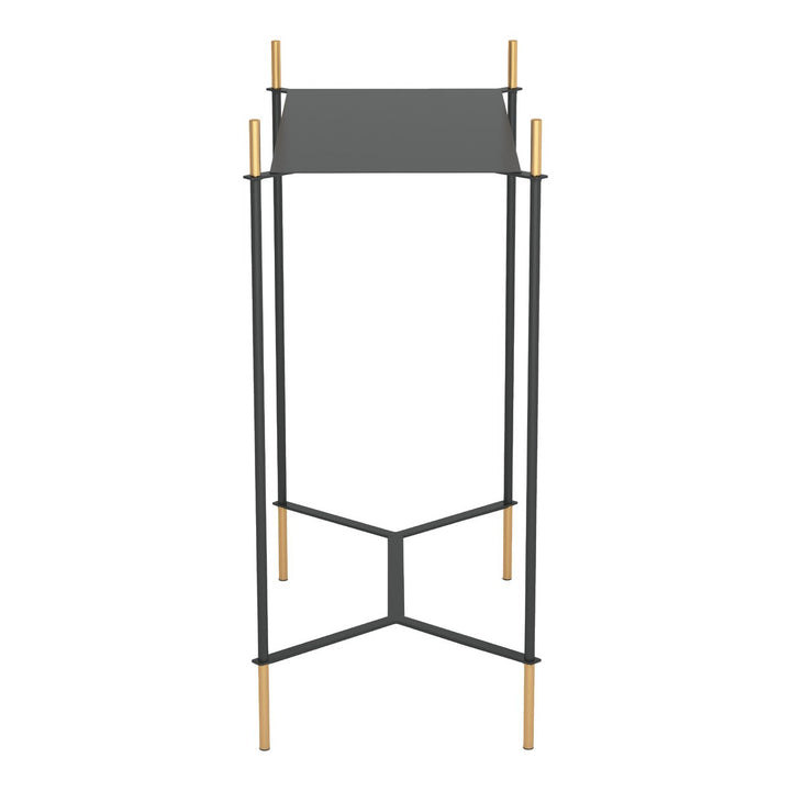 Austin Side Table in Black and Gold Modern Design Storage for Living Room Entryway Image 2