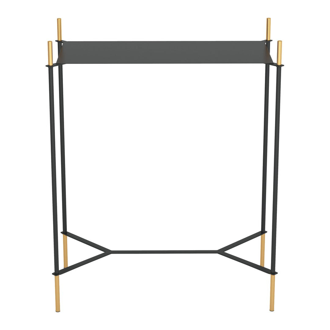 Austin Side Table in Black and Gold Modern Design Storage for Living Room Entryway Image 3