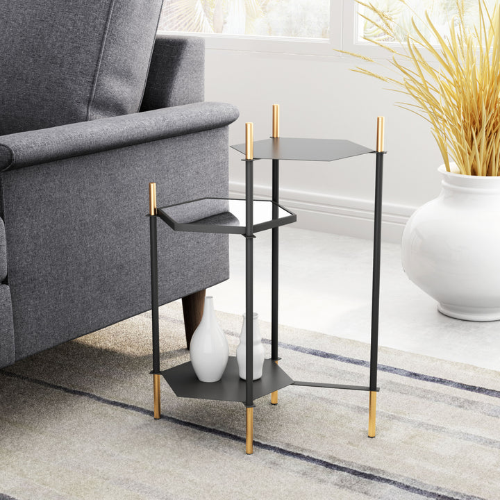 William Side Table Black and Gold Image 9