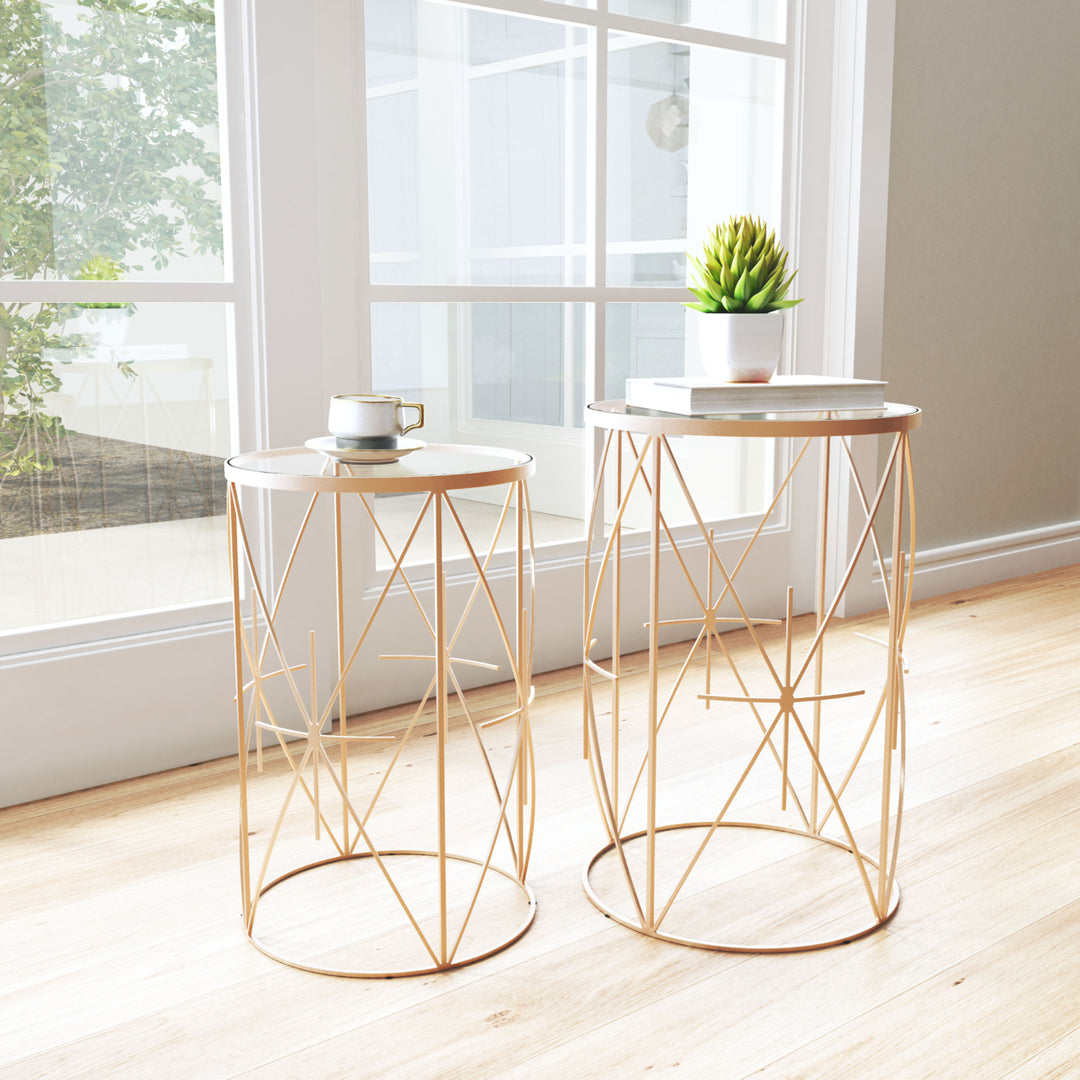 Hadrian Side Table Set (2-Piece) Gold Image 8