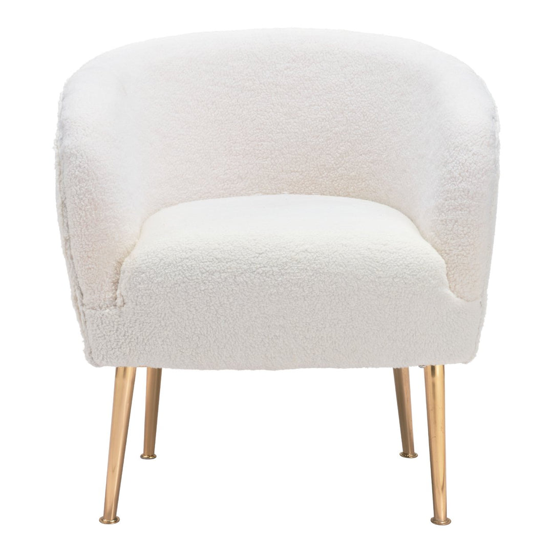 Sherpa Accent Chair Beige and Gold Image 3