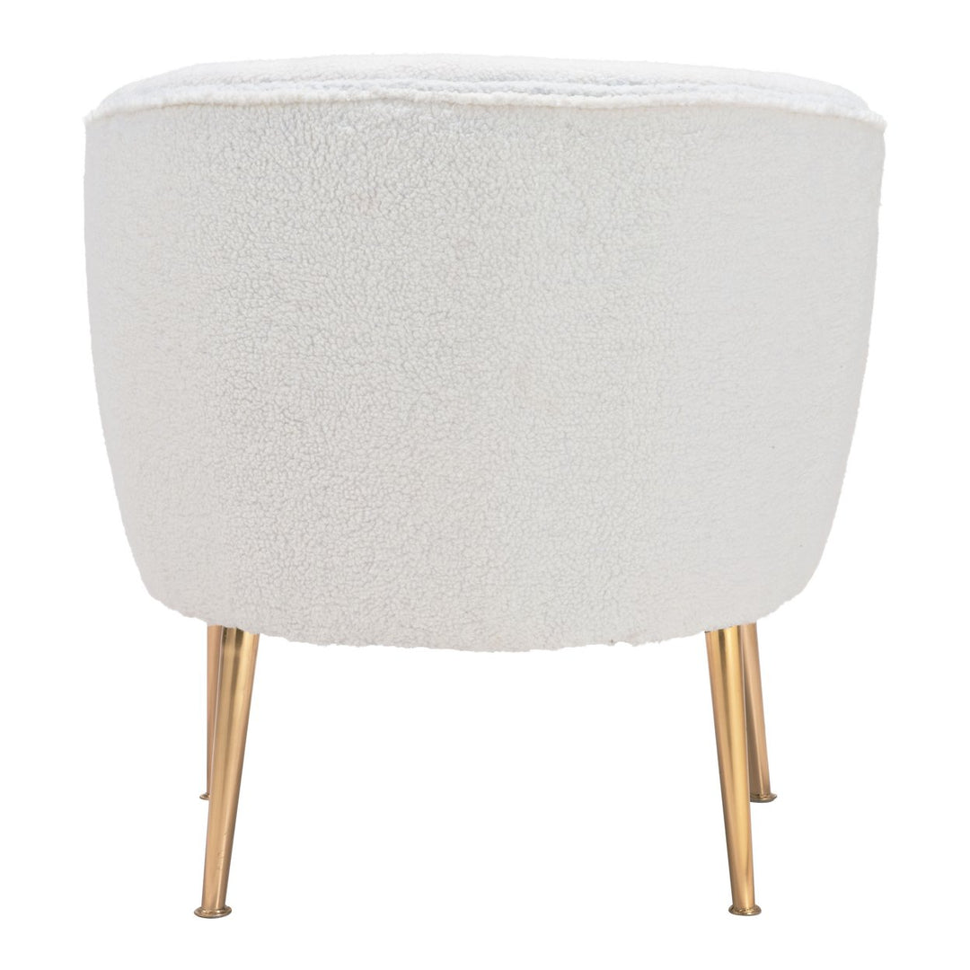 Sherpa Accent Chair Beige and Gold Image 4