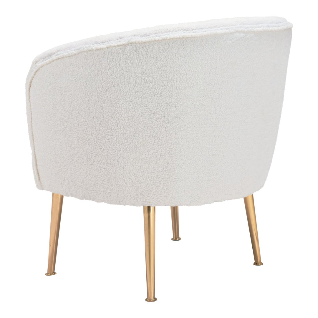 Sherpa Accent Chair Beige and Gold Image 5