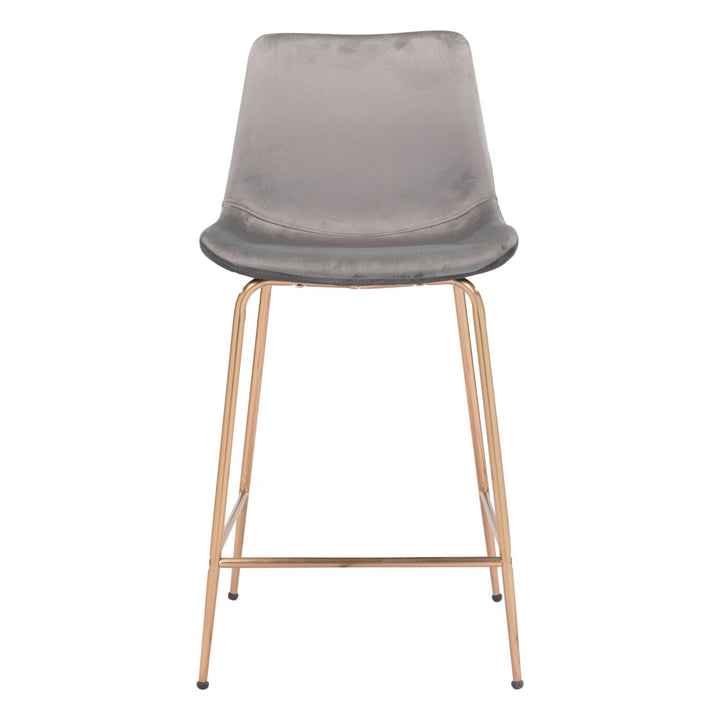 Tony Counter Stool Gold Velvet Firm Seat Modern Bar Kitchen Seating 24 Inch Image 5