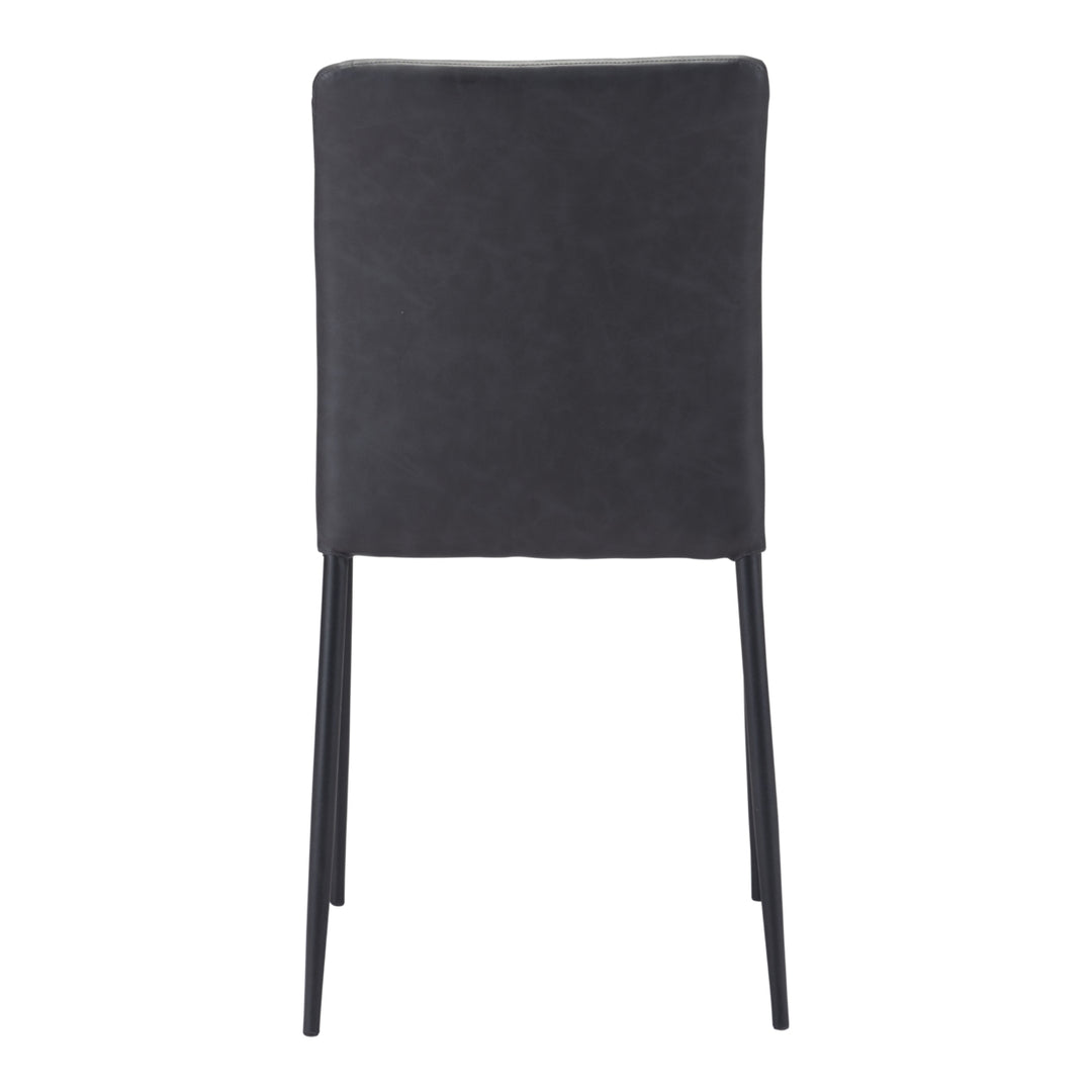 Harve Dining Chair Set of 2 Black Vinyl Steel Base Modern Glam Urban Decor Image 7