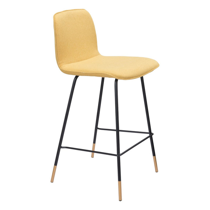 Var Counter Chair Polyester Fabric Steel Base Gold Tips Urban Modern Style Image 2