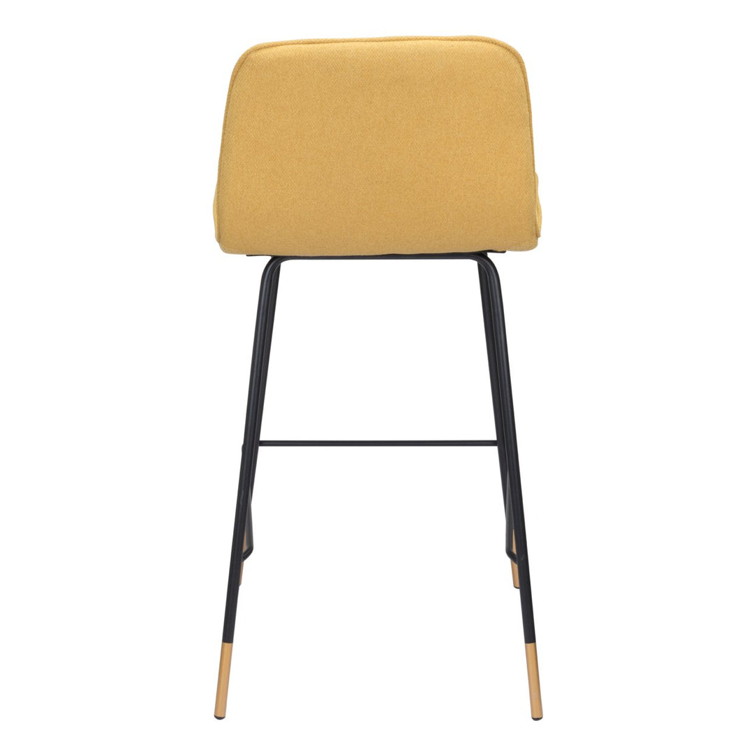 Var Counter Chair Polyester Fabric Steel Base Gold Tips Urban Modern Style Image 5