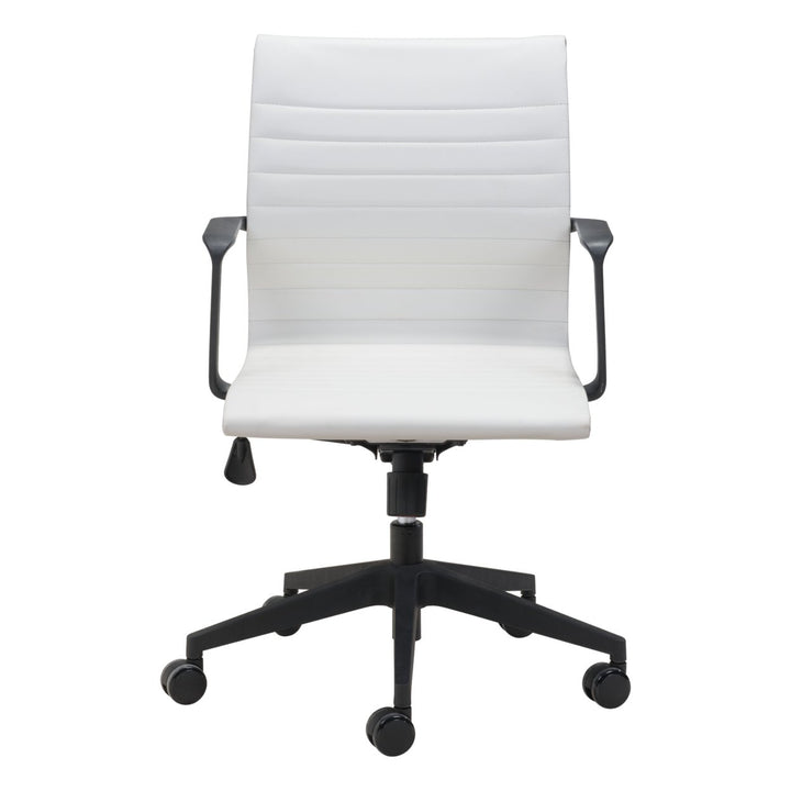 Stacy Office Chair Rolling Base with Armrests Polyurethane Mesh Mid-Century Design Image 4