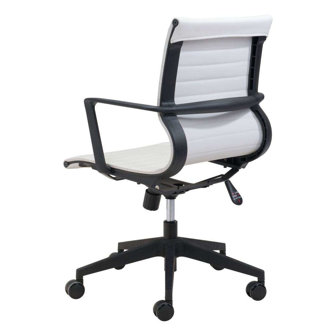 Stacy Office Chair Rolling Base with Armrests Polyurethane Mesh Mid-Century Design Image 6