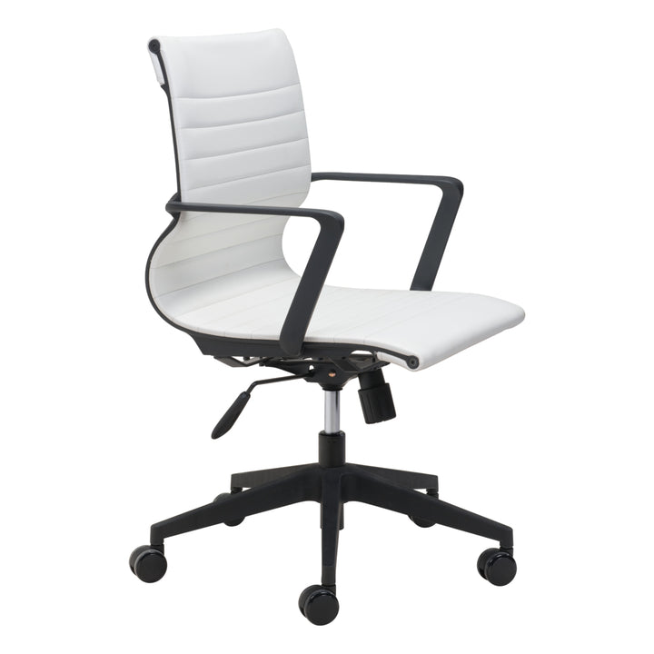 Stacy Office Chair Rolling Base with Armrests Polyurethane Mesh Mid-Century Design Image 7