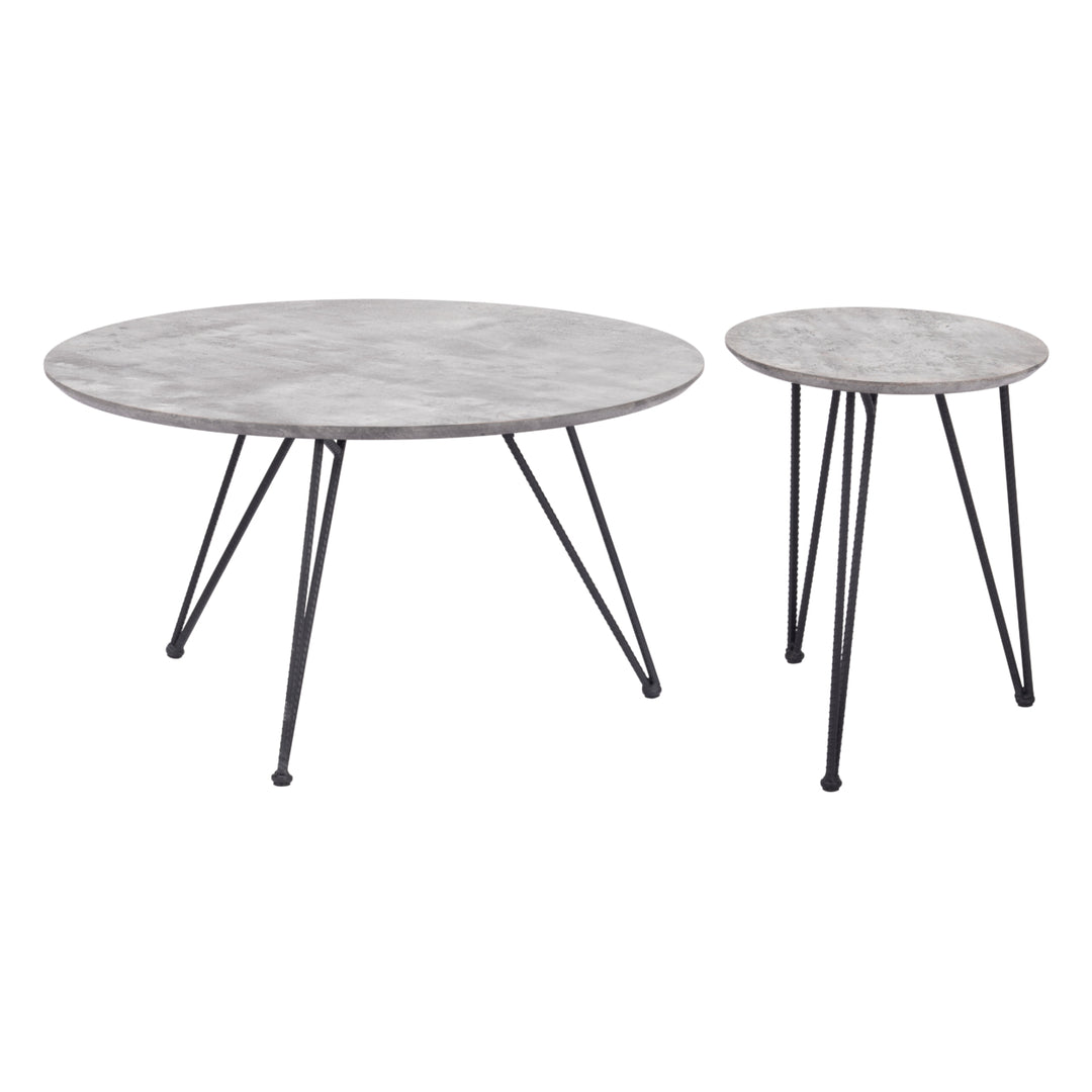 Kerris Coffee Table Set (2-Piece) Gray and Black Image 2