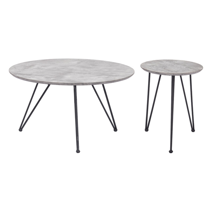 Kerris Coffee Table Set (2-Piece) Gray and Black Image 3