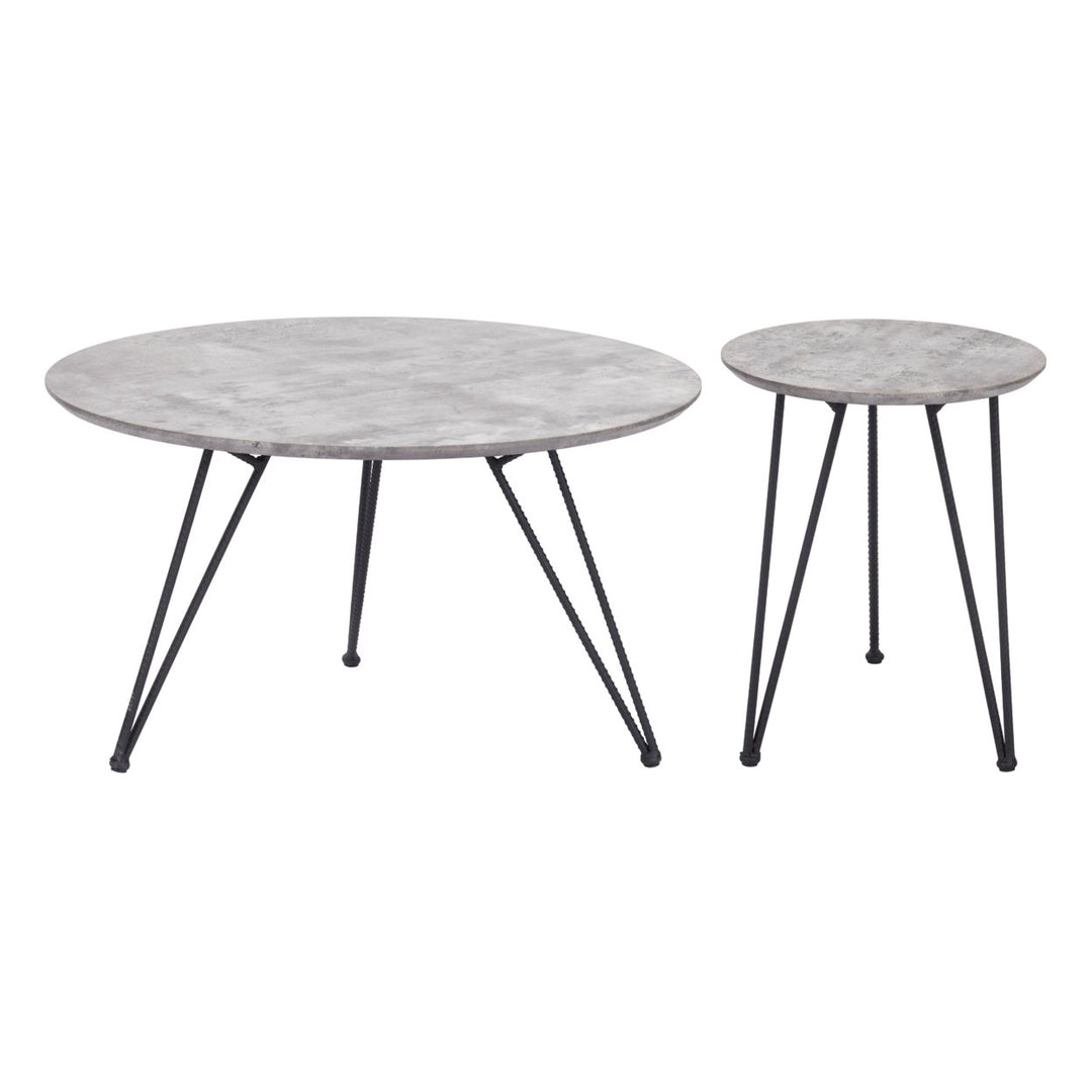 Kerris Coffee Table Set (2-Piece) Gray and Black Image 4