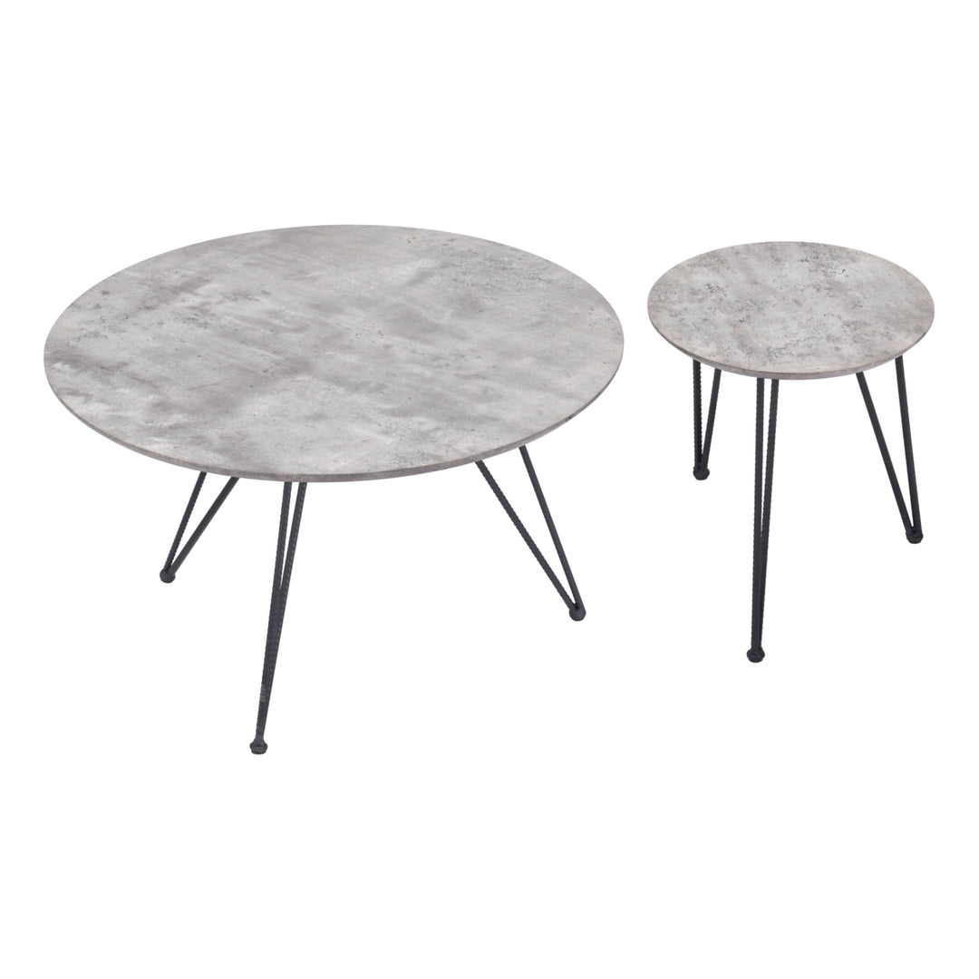 Kerris Coffee Table Set (2-Piece) Gray and Black Image 5