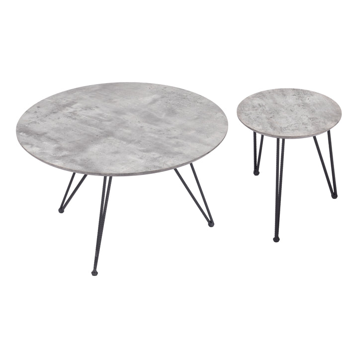 Kerris Coffee Table Set (2-Piece) Gray and Black Image 5