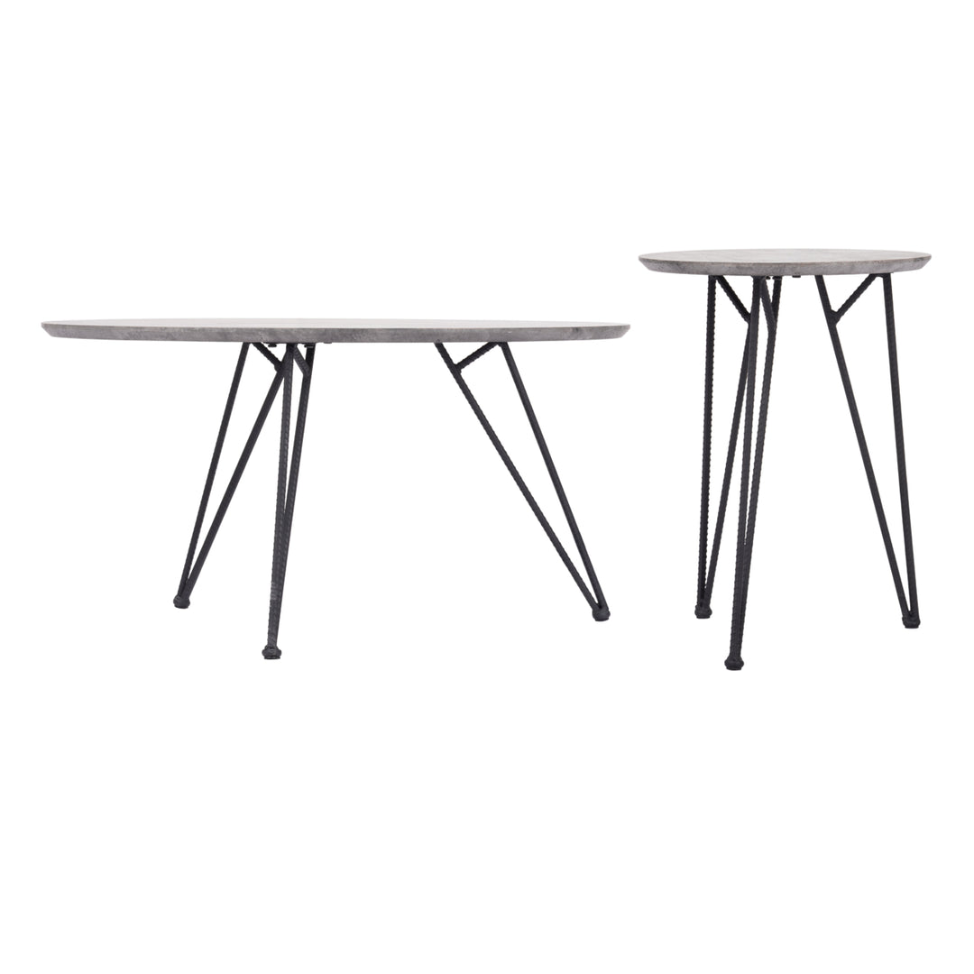 Kerris Coffee Table Set (2-Piece) Gray and Black Image 6