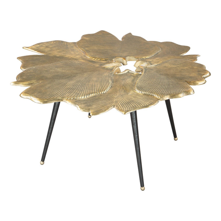 Gingko Coffee Table Antique Brass Aluminum Modern Boho Chic Design 40 Inch Image 3