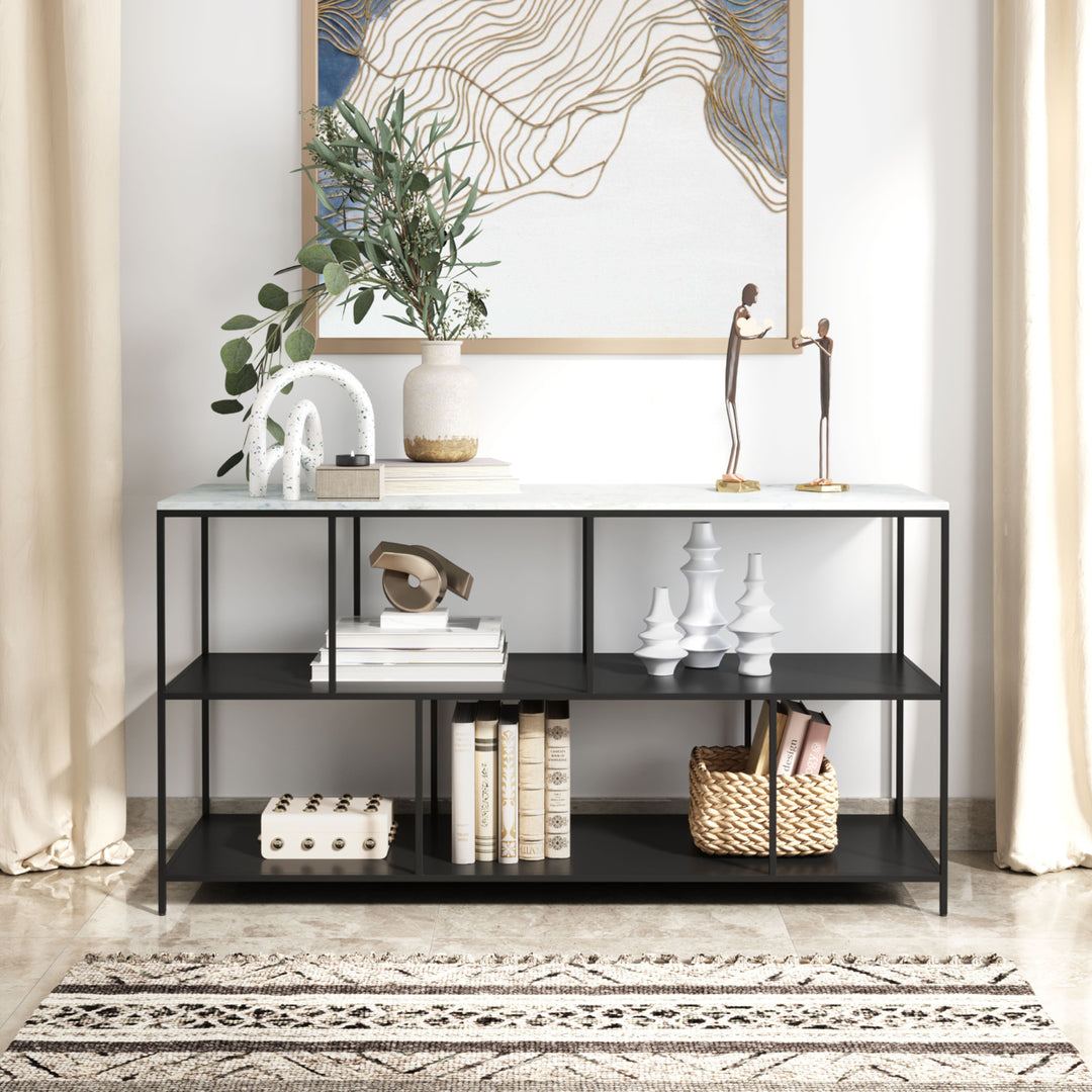 Singularity Console Table White and Black Image 9