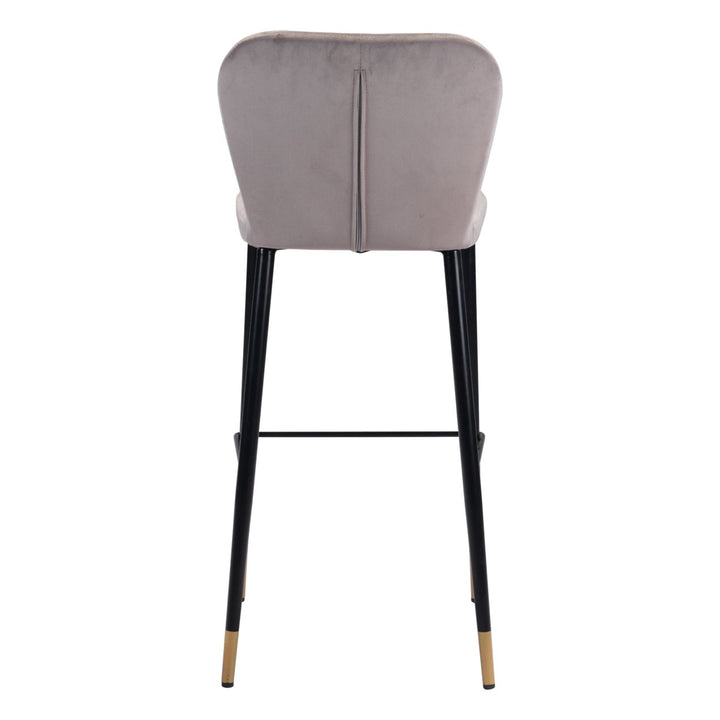 Manchester Barstool Set of 2 Gray Steel Base Counter Stool with Upholstered Seat Image 4