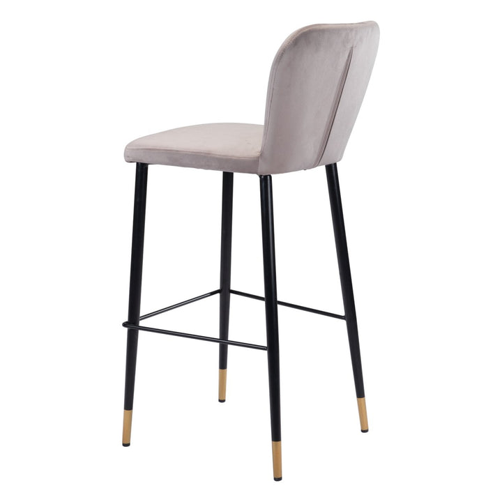 Manchester Barstool Set of 2 Gray Steel Base Counter Stool with Upholstered Seat Image 5