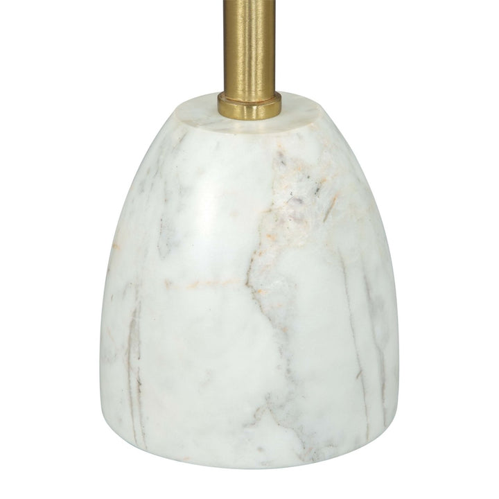 Cynthia Side Table White and Gold Marble Top Modern Glam Steel Frame Furniture Image 4