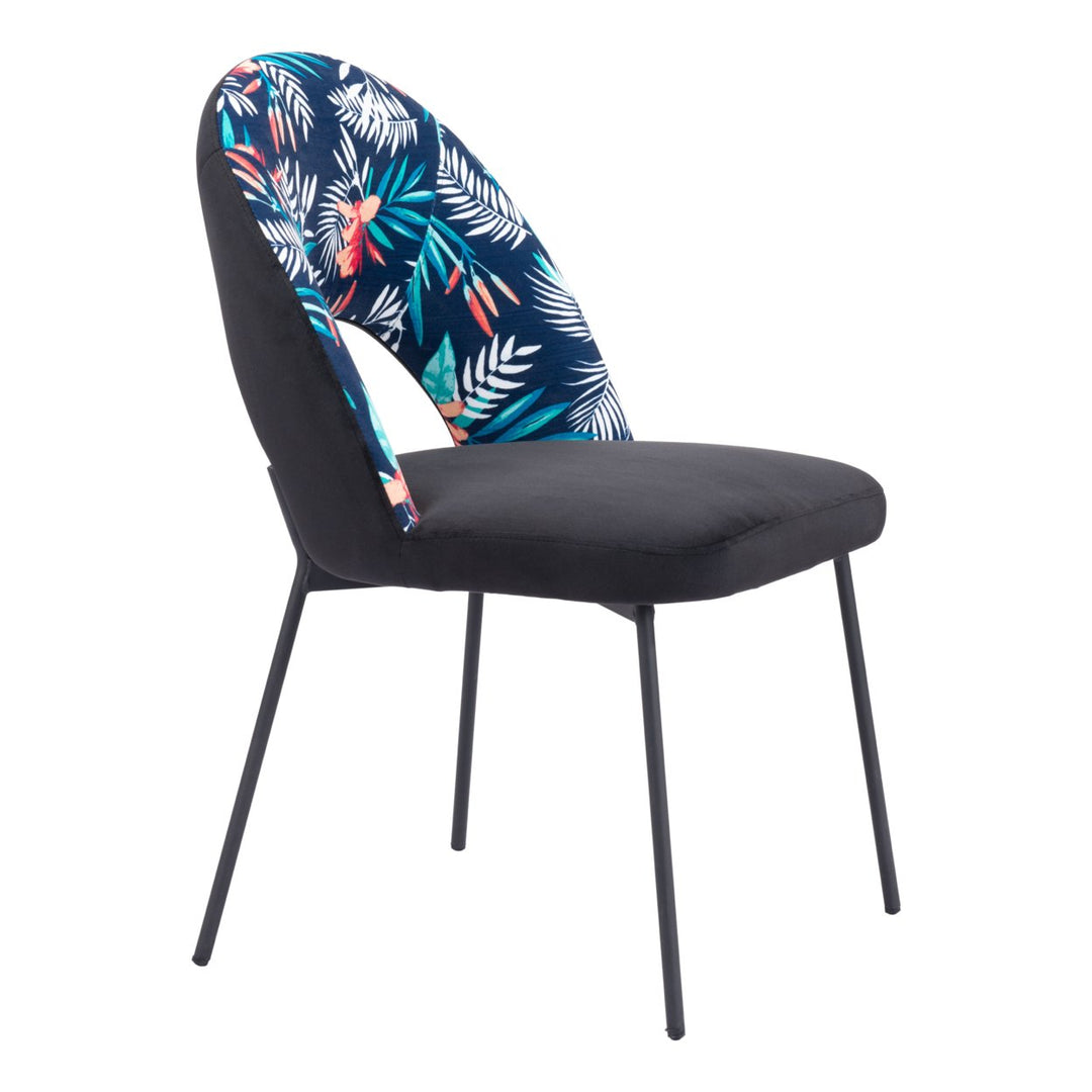 Merion Dining Chair (Set of 2) Multicolor Print and Black Image 6