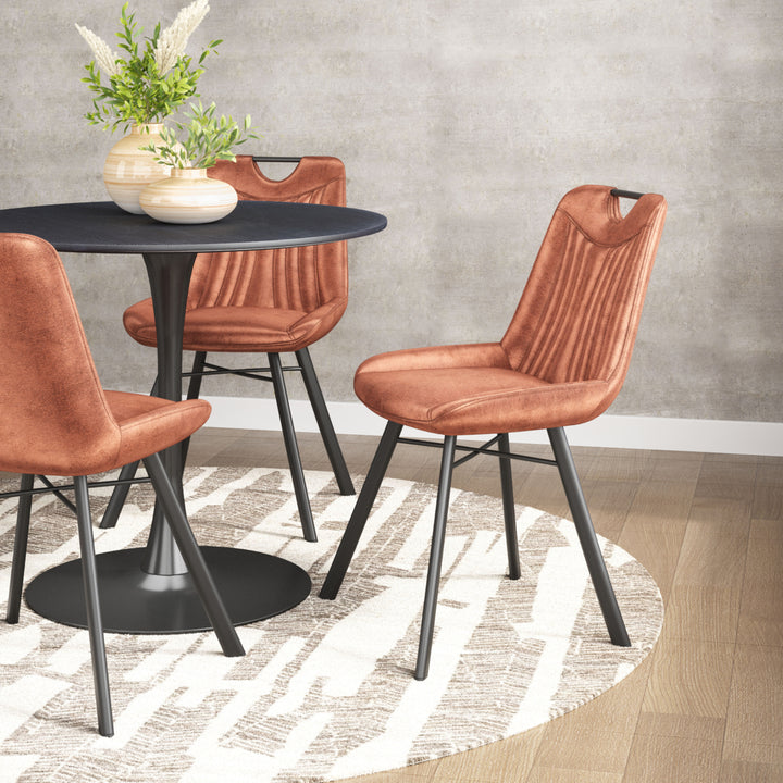 Tyler Dining Chair Set of 2 Velvet Seat Powder Coated Steel Frame Modern Glam Image 1