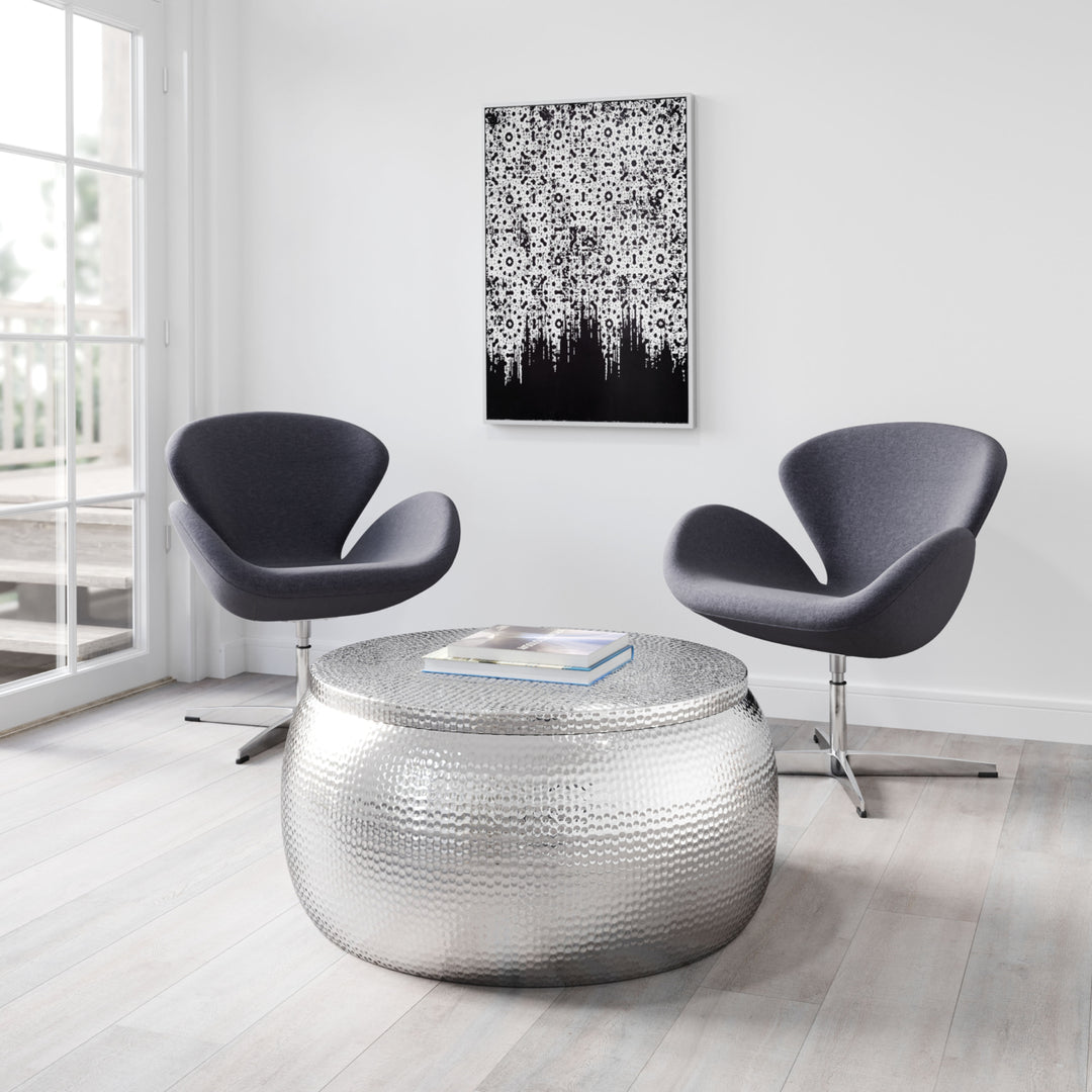 Solo Aluminum Coffee Table Silver Modern Glam for Home or Hospitality Space Image 8